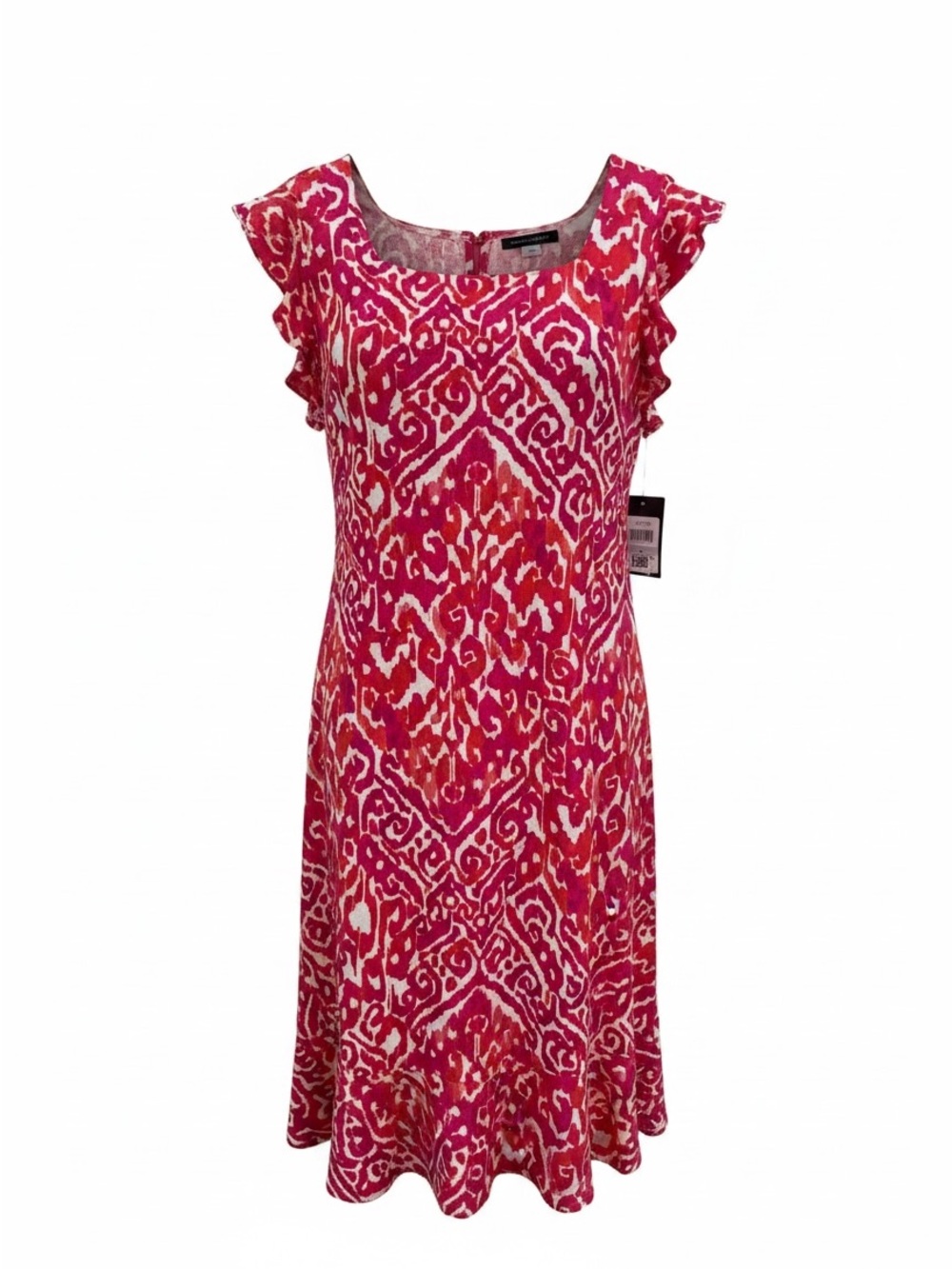 Tommy Hilfiger Pink Printed Ruffle-Sleeve Midi Dress